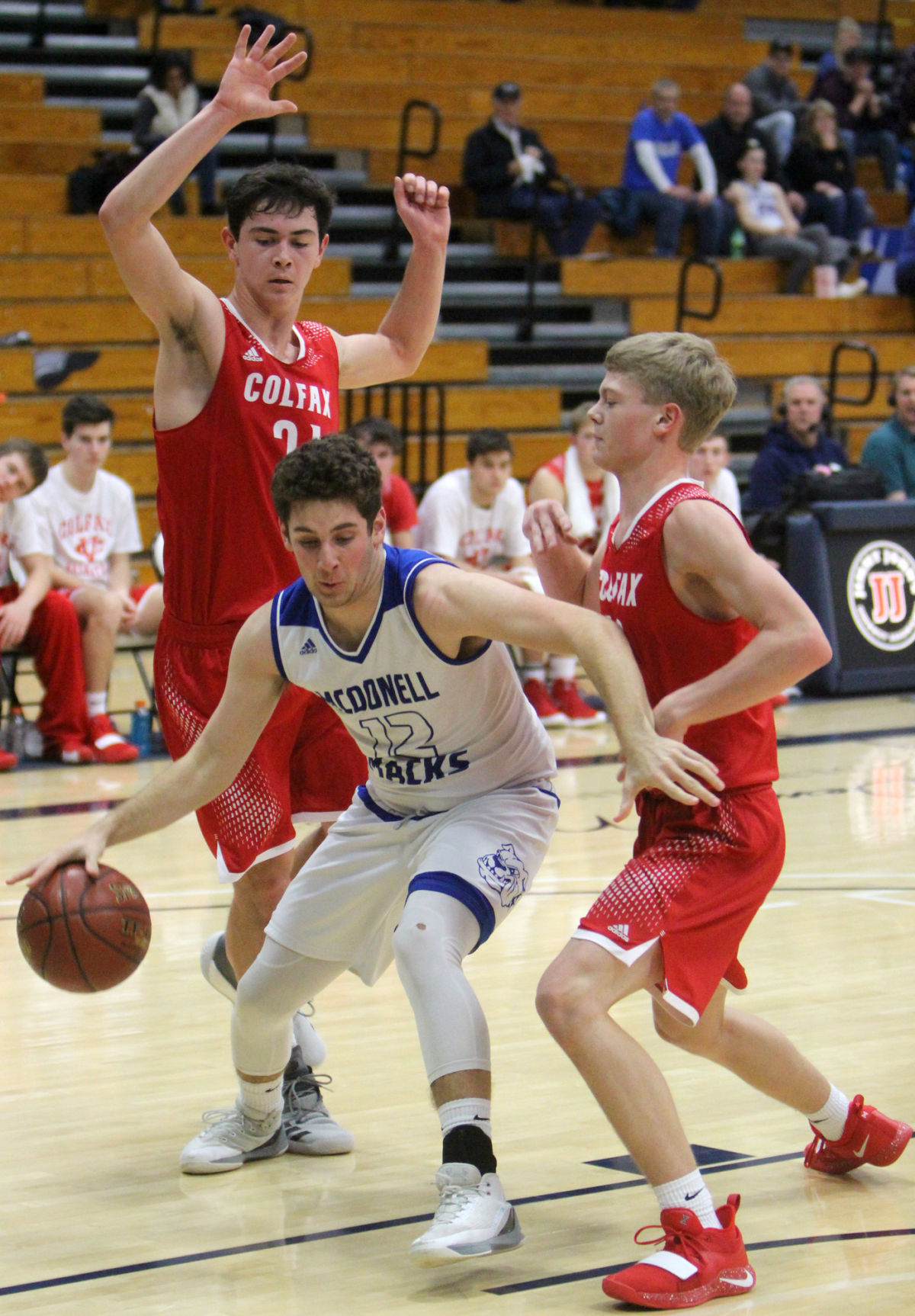 McDonell boys basketball vs Colfax at UW-Stout 12-1-18